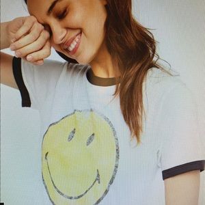 Free People Daydreamer Smiley Face tee Sz L